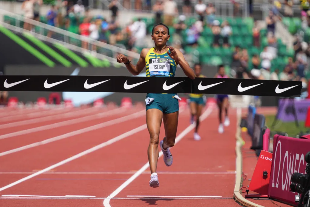 Gudaf TSEGAY becomes the Diamond League Champion with a victory in the Women's 5000m in a time of 14:00.21 in a new World Record Time at the 2023 Prefontaine Classic