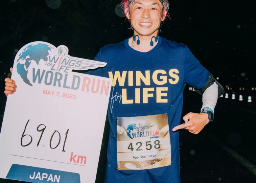 Wings for Life World Run 2023 Male winner Jo Fukuda