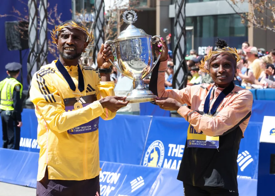 2024 Boston Marathon Sisay Lemma, Hellen Obiri